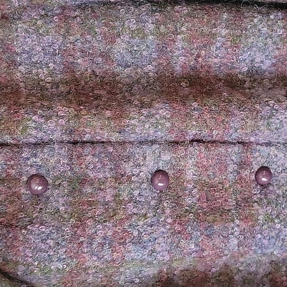 Bromley Boucle Scarf Trench Coat Union Made Wool Shades of Purple Womans XL - Picture 6 of 13